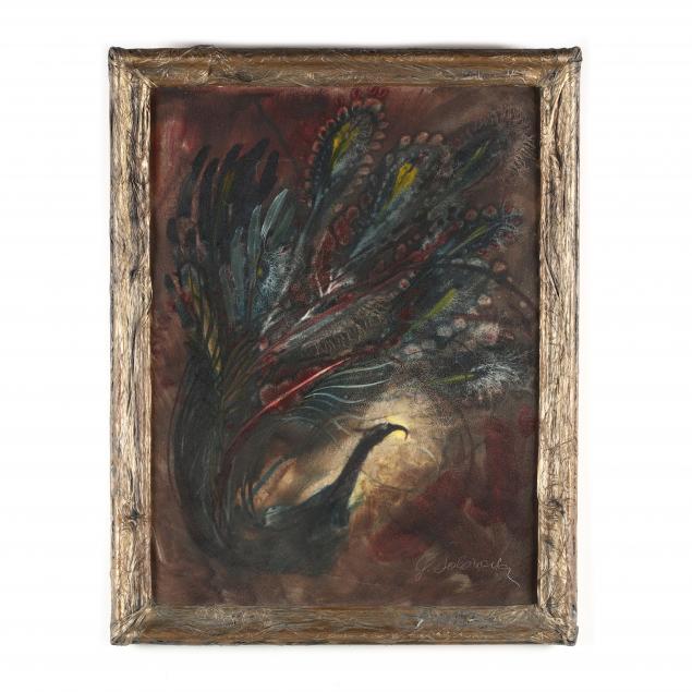 george-solonevich-russian-american-1915-2003-painting-of-a-peacock