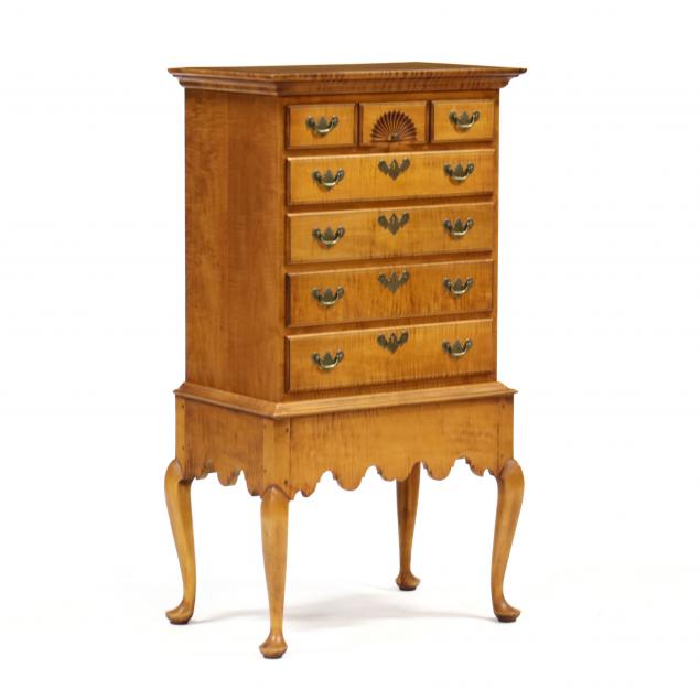 eldred-wheeler-diminutive-queen-anne-style-tiger-maple-chest-on-frame