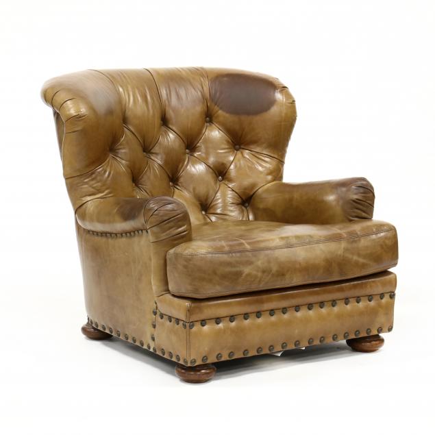 henredon-tufted-leather-club-chair