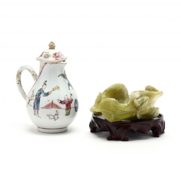 a-chinese-export-porcelain-creamer-with-cover-and-hardstone-brush-washer