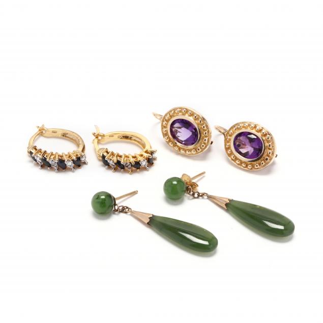 three-pairs-of-gem-set-earrings