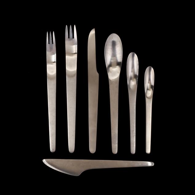 arne-jacobsen-denmark-1902-1971-50-pieces-of-modern-stainless-flatware