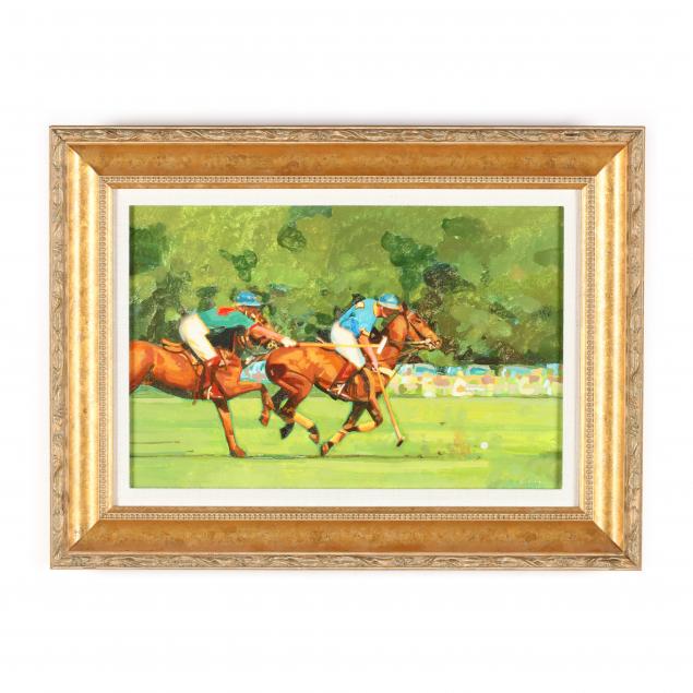 contemporary-american-school-painting-of-a-polo-match