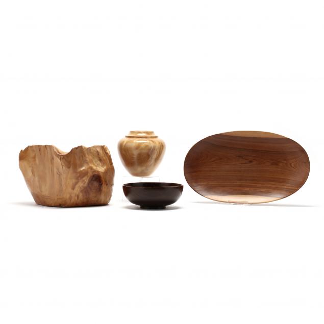 four-turned-wood-bowls