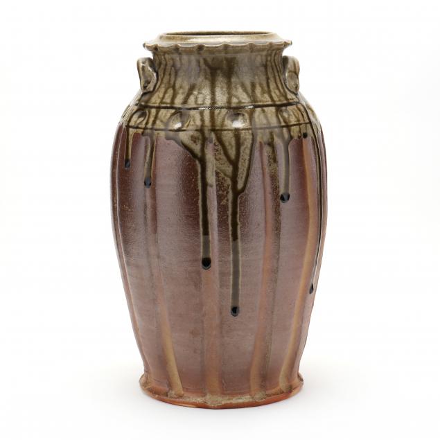 vernon-owens-nc-pottery-melon-vase