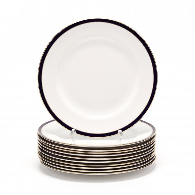 spode-eleven-consul-cobalt-dinner-plates