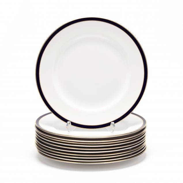 spode-eleven-consul-cobalt-dinner-plates