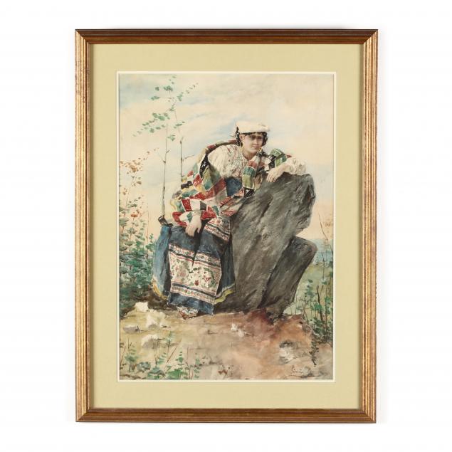 an-italian-school-watercolor-of-a-gypsy