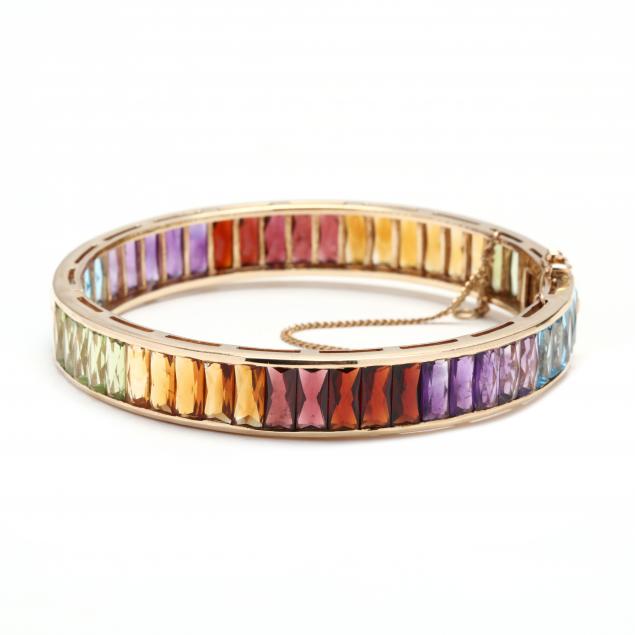 14kt-gold-and-gem-set-bangle-bracelet