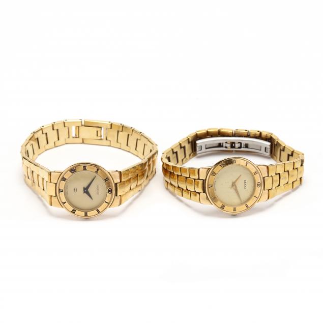 two-lady-s-gold-tone-watches-gucci