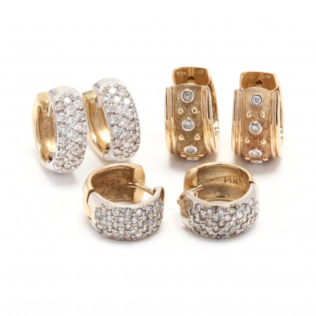 three-pairs-of-gold-and-diamond-hoop-earrings