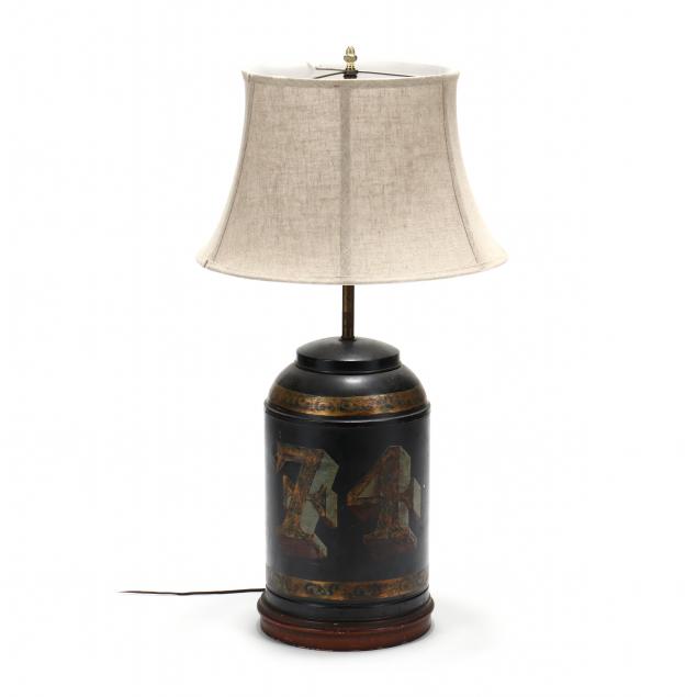 antique-toleware-lidded-canister-table-lamp