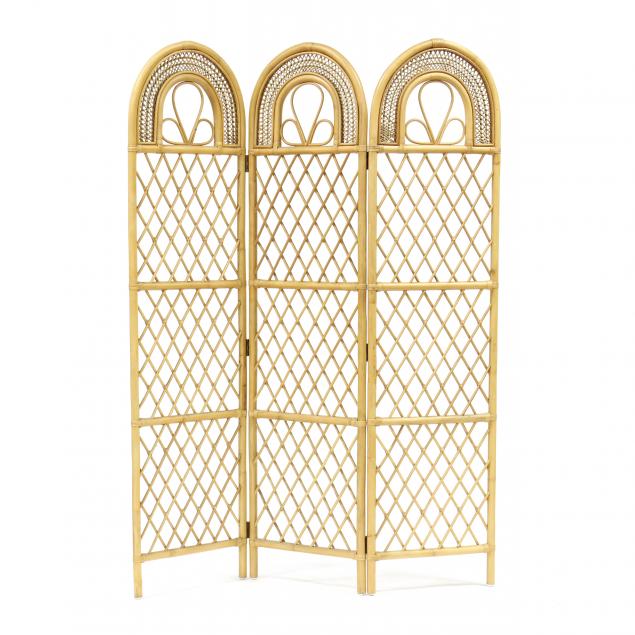 vintage-rattan-three-panel-floor-screen