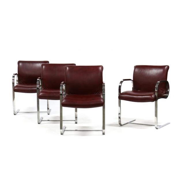 set-of-four-steel-and-leather-armchairs