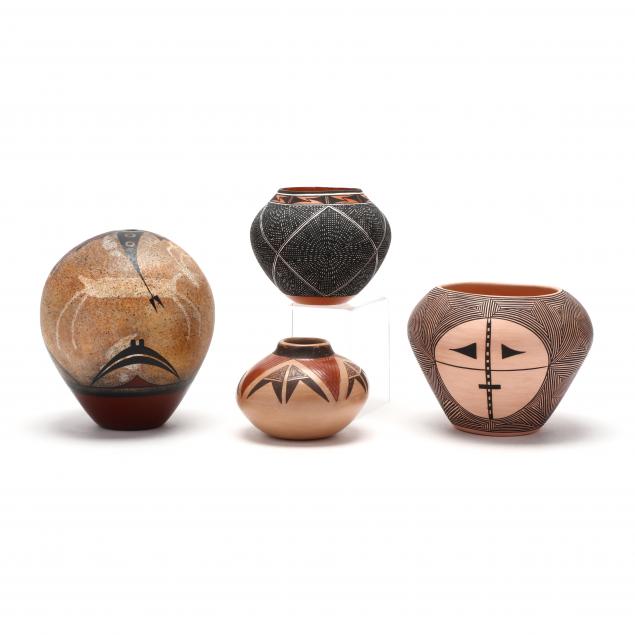 four-native-american-redware-vessels