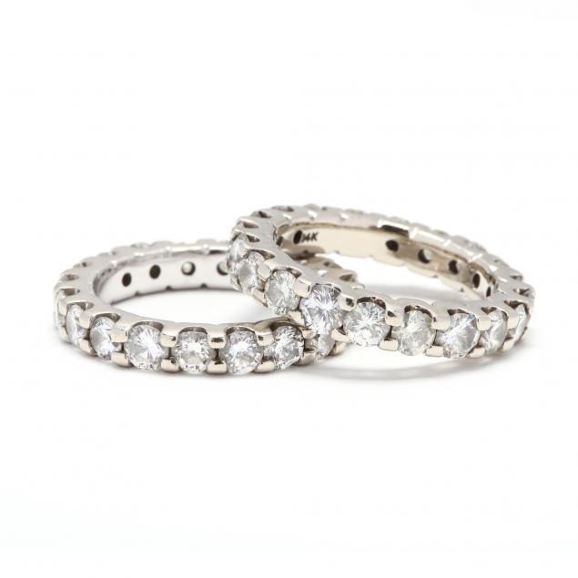 pair-of-14kt-white-gold-and-diamond-eternity-bands