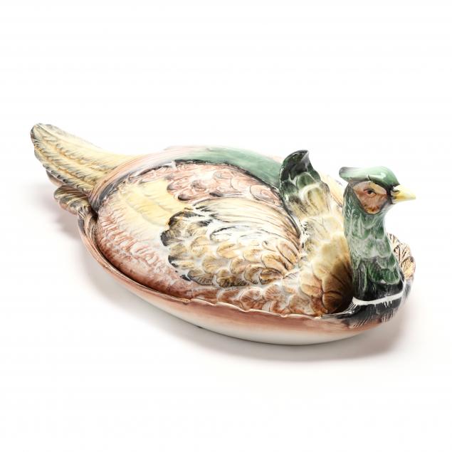 covered-pheasant-shaped-ceramic-platter