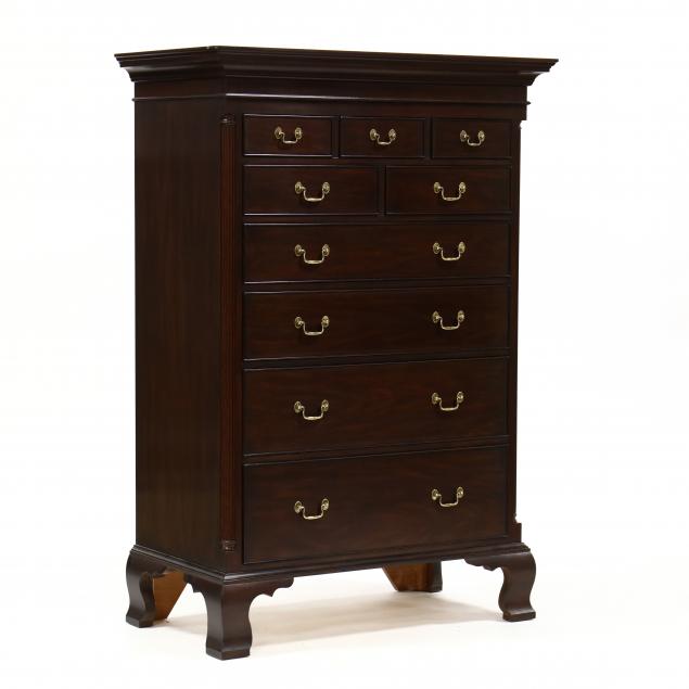 henkel-harris-chippendale-style-mahogany-tall-chest-of-drawers