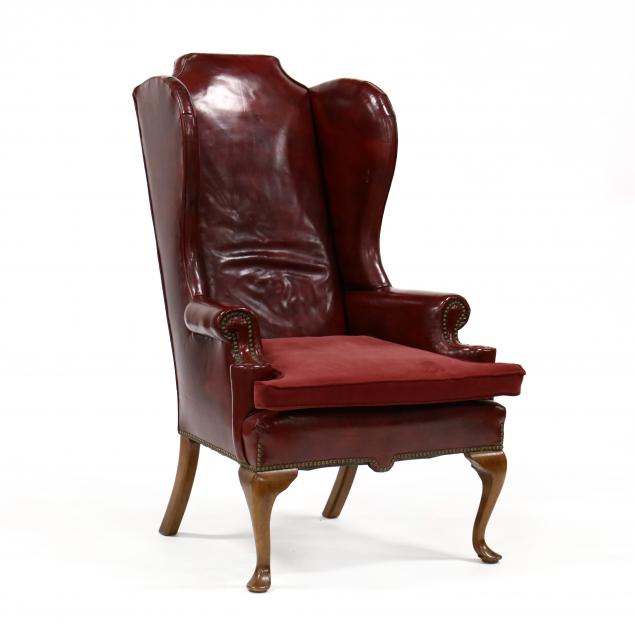ephraim-marsh-vintage-queen-anne-style-naugahyde-upholstered-easy-chair