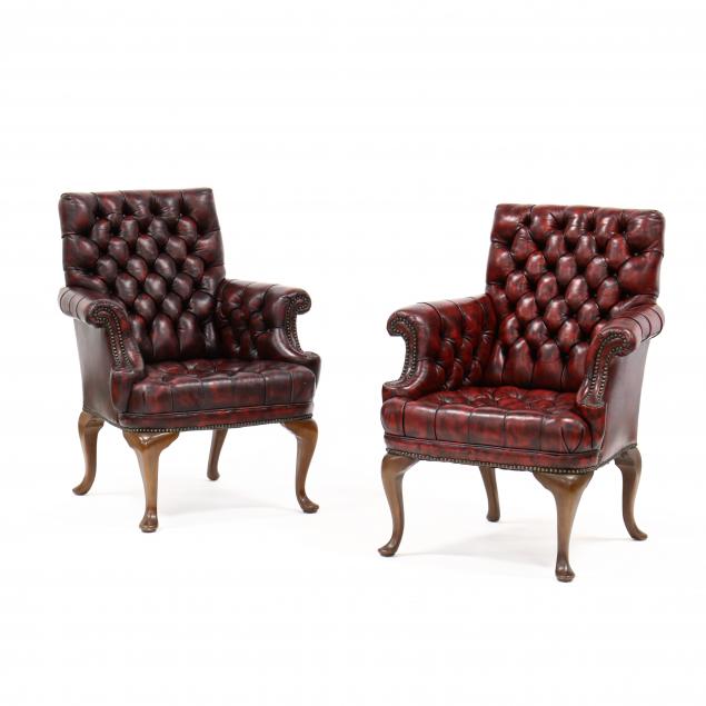 pair-of-queen-anne-style-tufted-leather-chairs