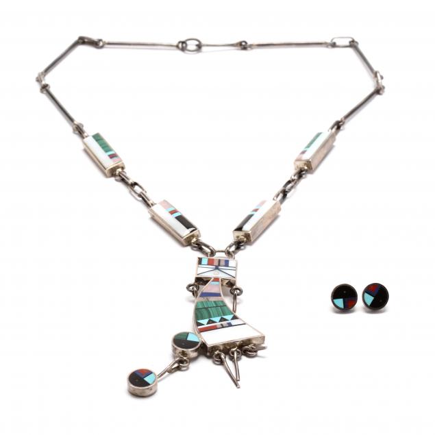 zuni-multi-inlay-necklace-and-earrings-h-smith