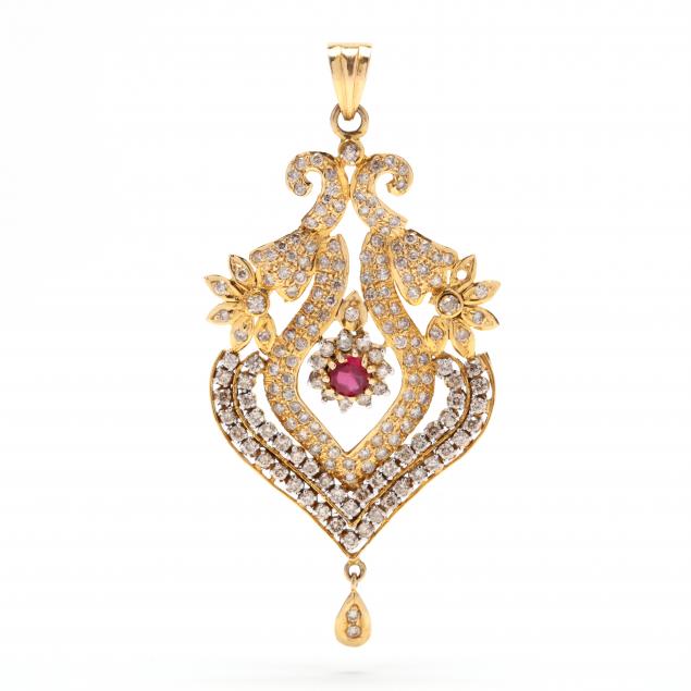 gold-diamond-and-synthetic-ruby-pendant