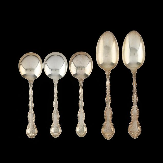 five-gorham-strasbourg-sterling-silver-spoons