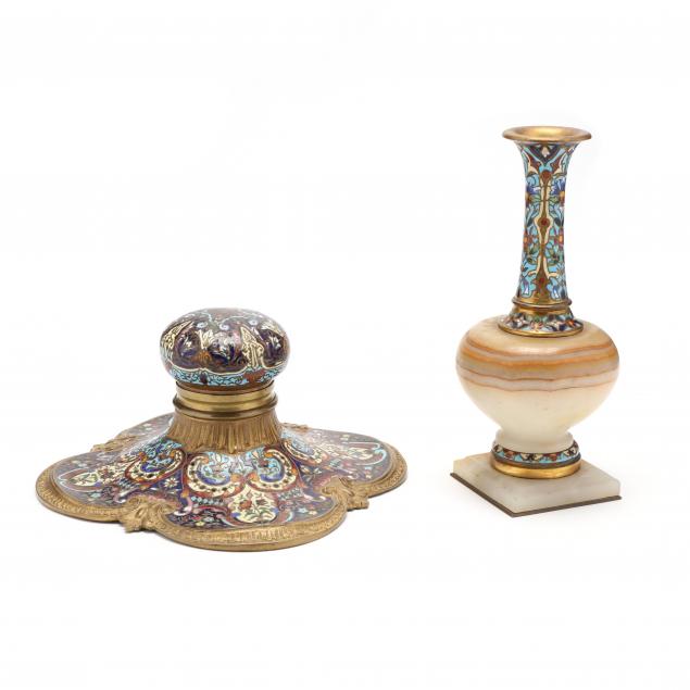 two-french-cloisonne-items