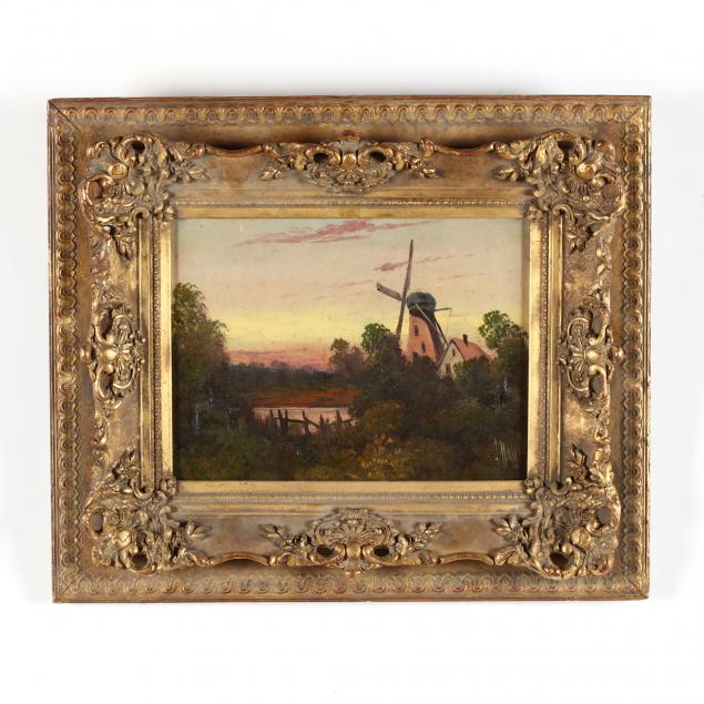 painting-of-an-evening-cottage-landscape-with-windmill