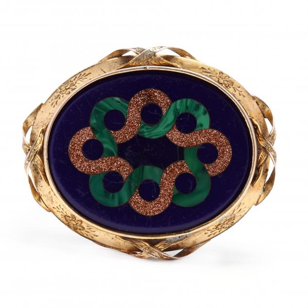 antique-gold-filled-pietra-dura-brooch