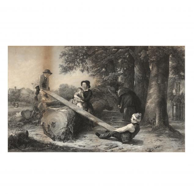 vintage-etching-after-thomas-webster-s-i-see-saw-i