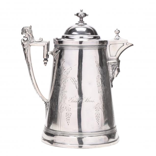 an-egyptian-revival-silverplate-ice-pitcher-by-reed-barton