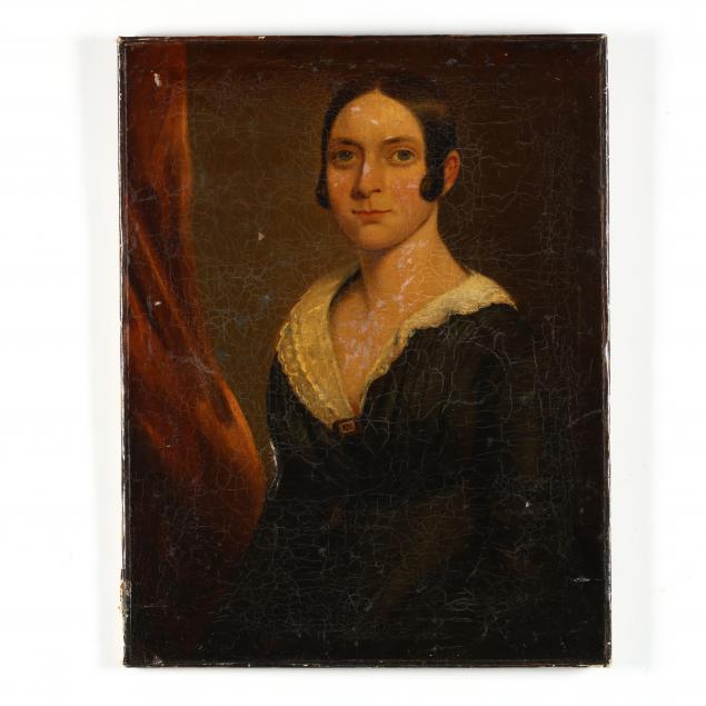 american-school-19th-century-portrait-of-a-young-woman