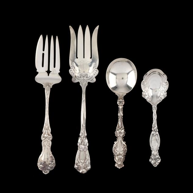 a-group-of-art-nouveau-sterling-silver-flatware