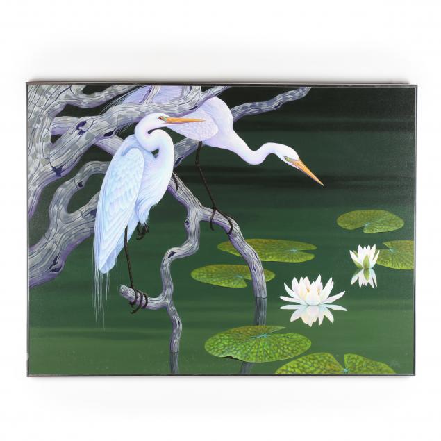 jim-salem-fl-born-1948-egrets-in-a-lily-pond