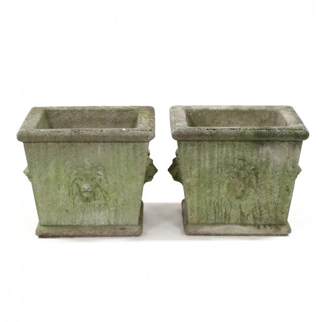 pair-of-lion-mask-cast-stone-urns
