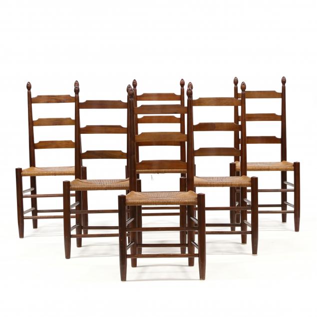 set-of-six-walnut-ladderback-dining-chairs