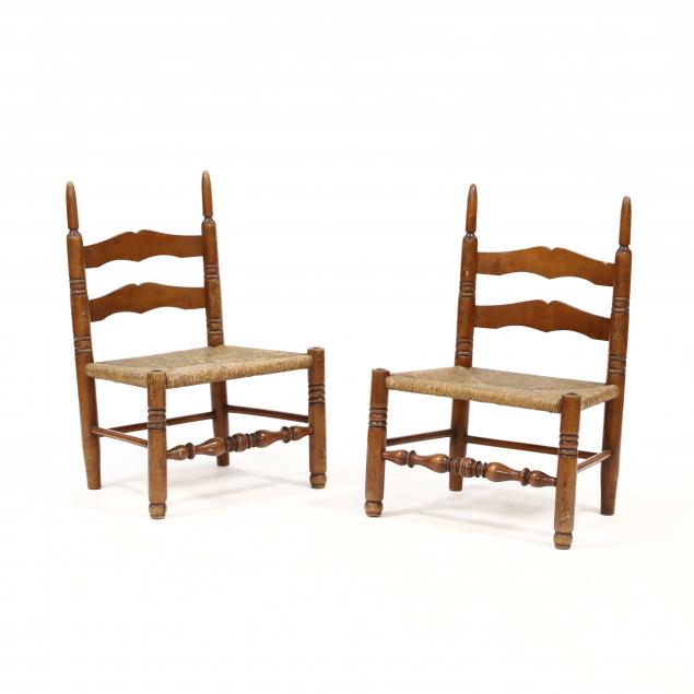 pair-of-vintage-cherry-child-s-ladderback-side-chairs