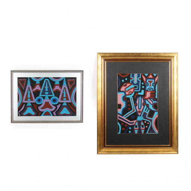 two-large-framed-tribal-textiles