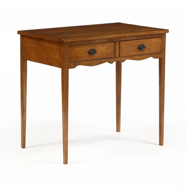 federal-tiger-maple-two-drawer-table