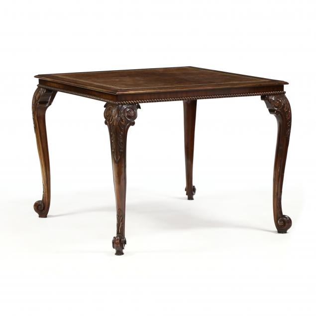 trosby-chippendale-style-leather-top-game-table