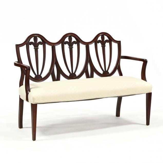 hepplewhite-style-carved-mahogany-triple-back-settee