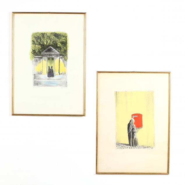 gerard-failly-french-20th-century-two-lithographs-of-nuns