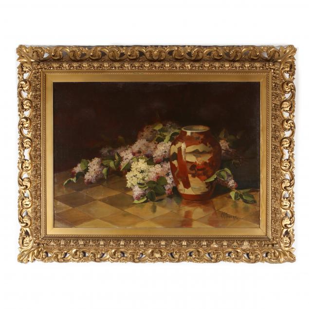 c-k-greene-american-still-life-with-lilacs-and-japanese-vase