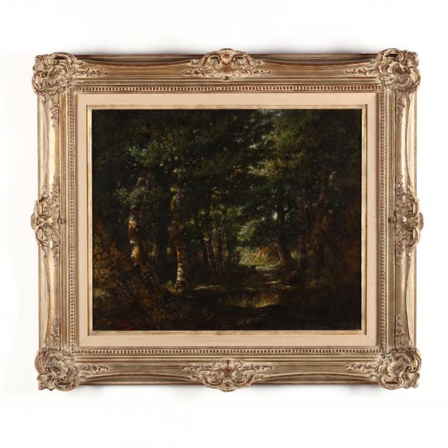 barbizon-school-forest-interior-with-figures-and-hound