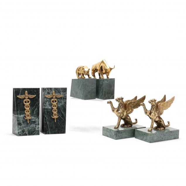 three-sets-of-contemporary-brass-decorative-bookends