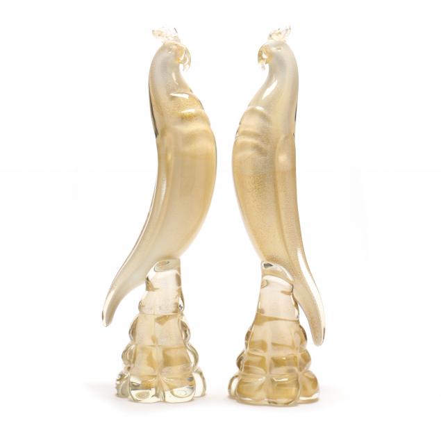 pair-of-tall-murano-glass-birds