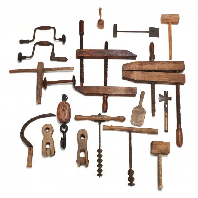 lot-of-18-antique-and-vintage-wooden-tools