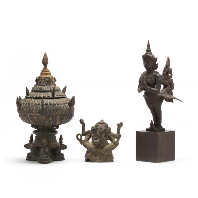 a-group-of-southeast-asian-bronze-items