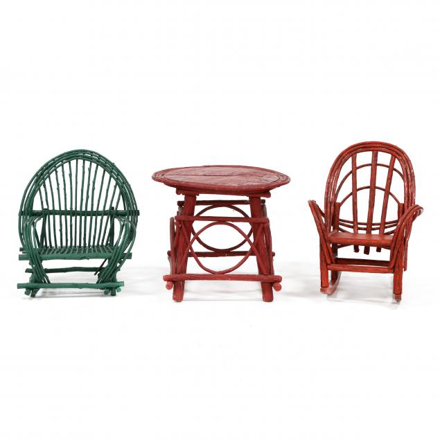 three-pieces-of-painted-twig-child-s-furniture